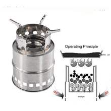 Load image into Gallery viewer, Portable Stainless Steel Wood Burning Camping Stove