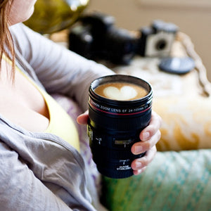 SLR Camera Lens Stainless Steel Travel Coffee Mug
