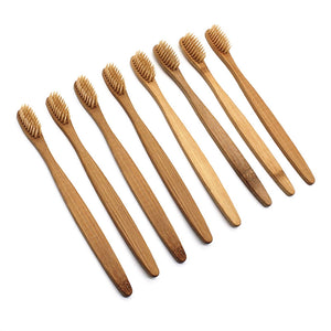 Natural Bamboo Toothbrush Set (x8)